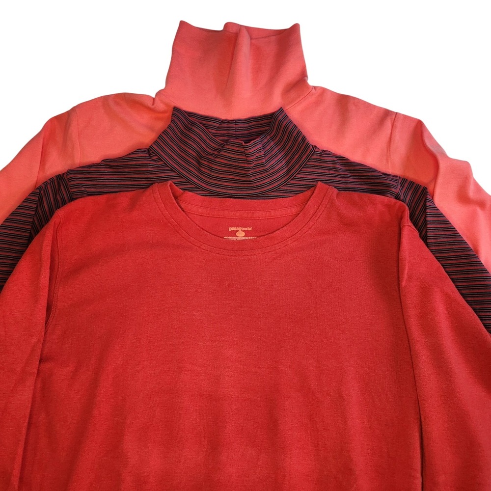 PATAGONIA WOOLRICH Base Layer Shirt Bundle Womens XL Long Sleeve Turtleneck Crew